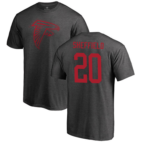 Atlanta Falcons Men Ash Kendall Sheffield One Color NFL Football #20 T Shirt